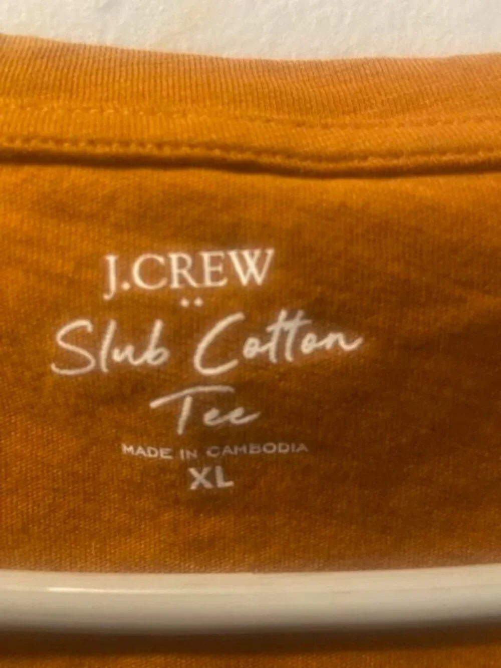 NWT J.Crew Slub Cotton Tee XL Burnt Orange V-Neck Short Sleeve T-Shirt Casual - Picture 4 of 5